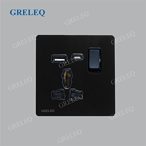 Bộ ổ cắm đơn đa năng kèm hạt USB