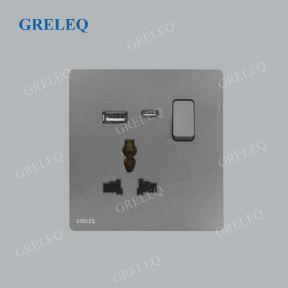 Bộ ổ cắm đơn đa năng kèm hạt USB