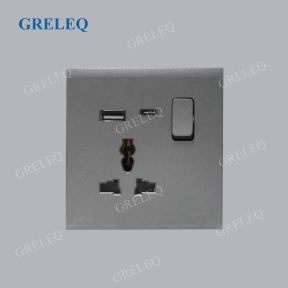 Bộ ổ cắm đơn đa năng kèm hạt USB